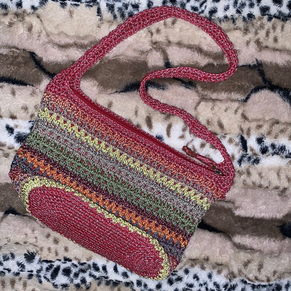 The sak Multi-color Boho Crochet Crossbody Bag